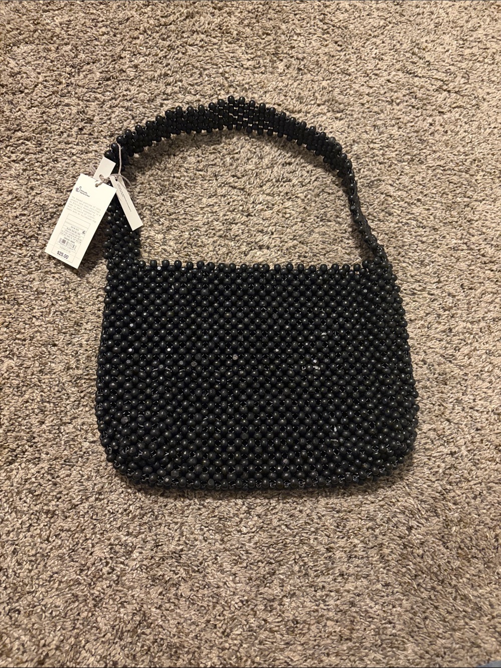 a new day Black Beaded Shoulder Bag